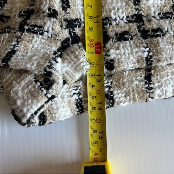 ZARA TEXTURED WEAVE PLAID SHORTS TAUPE BROWN | 2214/623 SIZE M - Picture 4 of 15